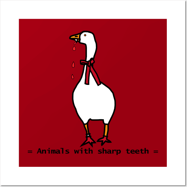 Animals with Sharp Teeth Halloween Horror Gaming Goose Wall Art by ellenhenryart